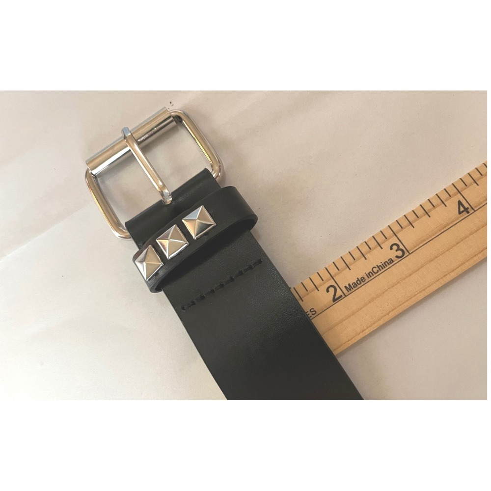 Studded Belt Women Large Black Pyramid Stud‎ Punk Rock Emo Goth Grommet - Picture 7 of 7